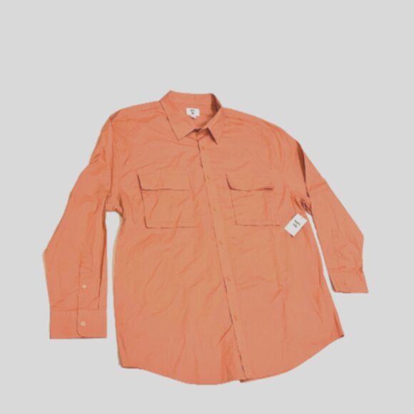 Mode of One Men's Long Sleeve Button Front Utility Shirt Sunbaked Clay Size XXL - Picture 3 of 7
